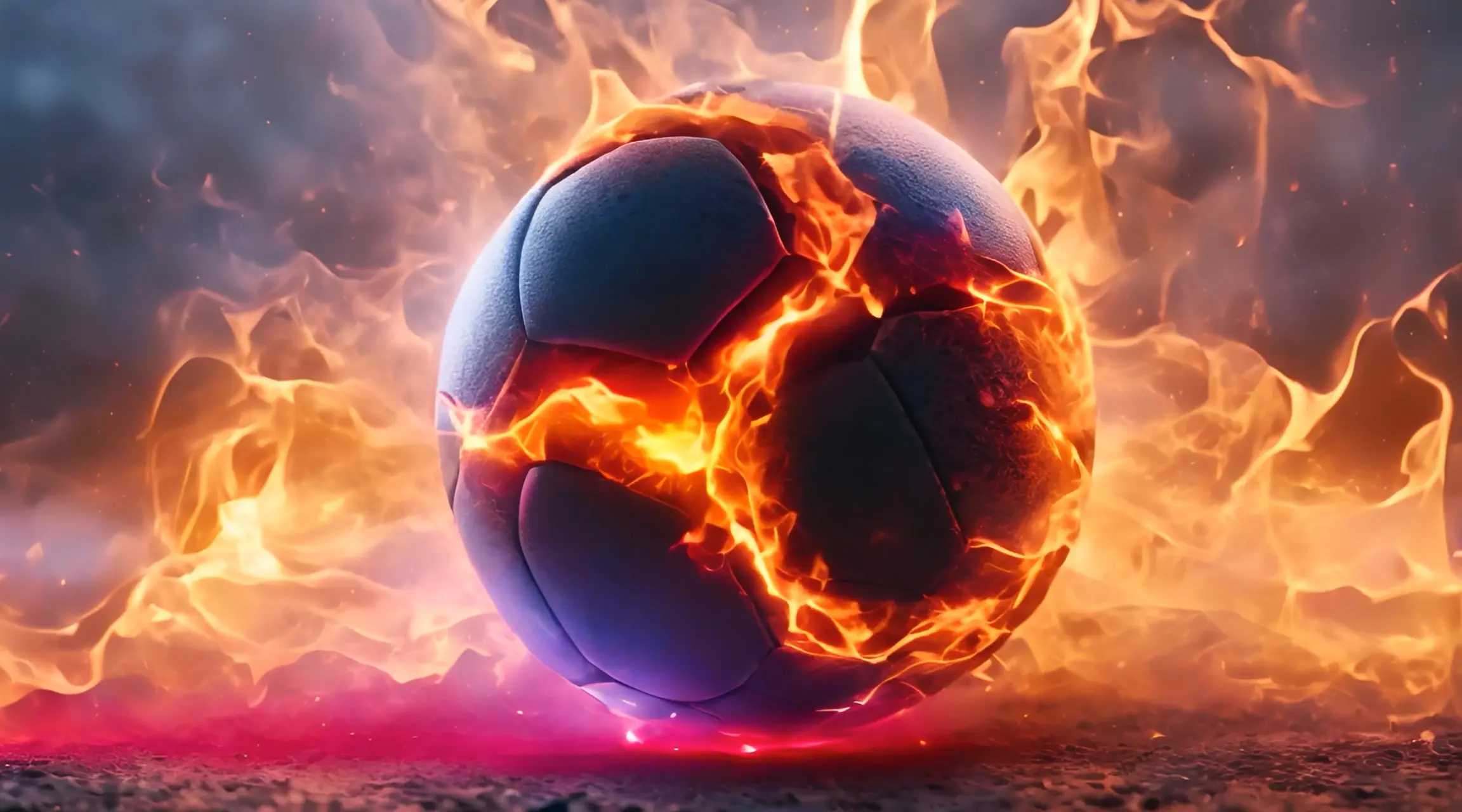 Blazing Goal Flaming Soccer Ball Backdrop